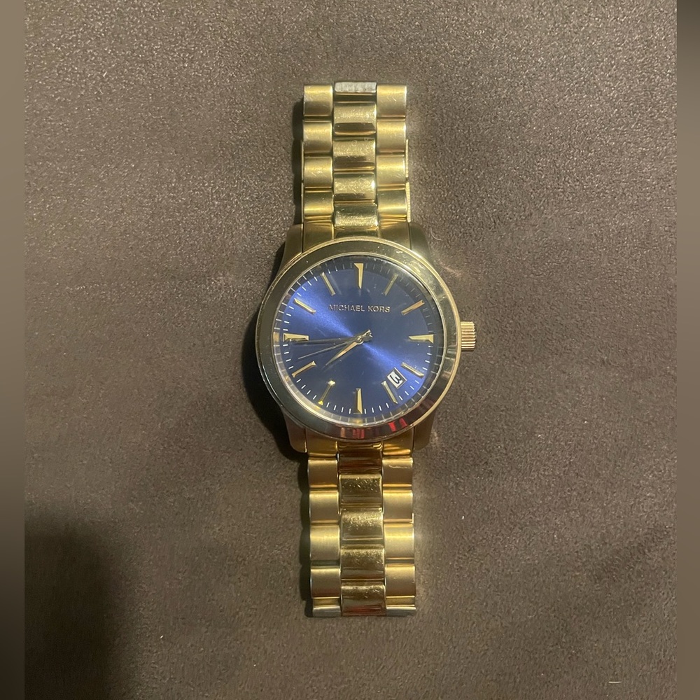 Michael Kors Gold watch with Blue Face